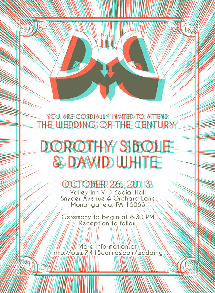 Sibole/White wedding invitation