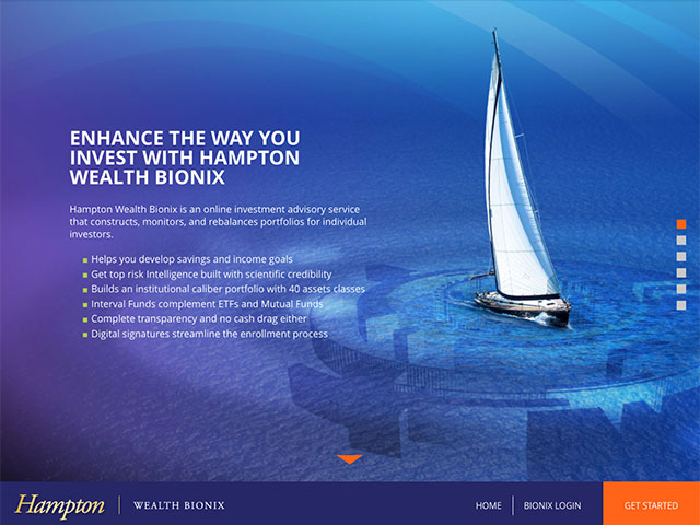 screen shot of Hampton Wealth Management Bionix web site